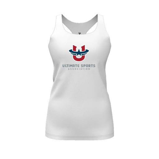 [FT0TRBWH-FYS-LOGO1] Decker Racerback Tank Top (Female Youth S, White, Logo 1)
