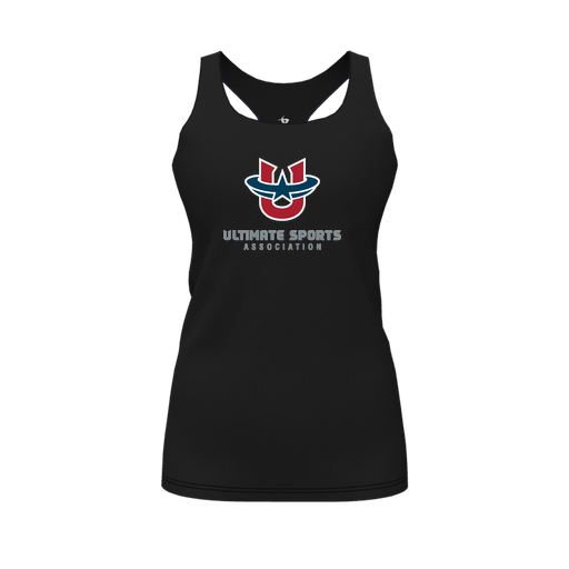 [FT0TRBBK-FYS-LOGO1] Decker Racerback Tank Top (Female Youth S, Black, Logo 1)