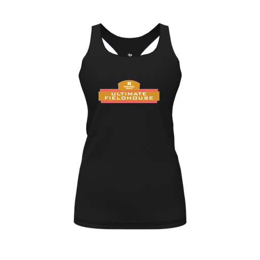 [FT0TRBBK-FYS-LOGO2] Decker Racerback Tank Top (Female Youth S, Black, Logo 2)