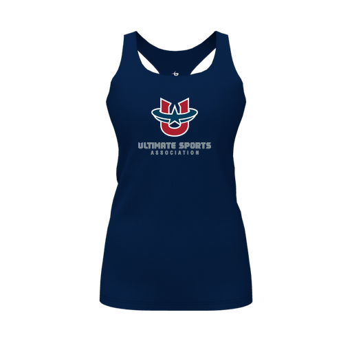 [FT0TRBNV-FYS-LOGO1] Decker Racerback Tank Top (Female Youth S, Navy, Logo 1)