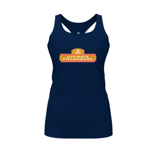 [FT0TRBNV-FYS-LOGO2] Decker Racerback Tank Top (Female Youth S, Navy, Logo 2)
