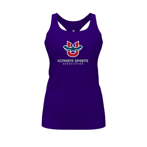 [FT0TRBPP-FYS-LOGO1] Decker Racerback Tank Top (Female Youth S, Purple, Logo 1)