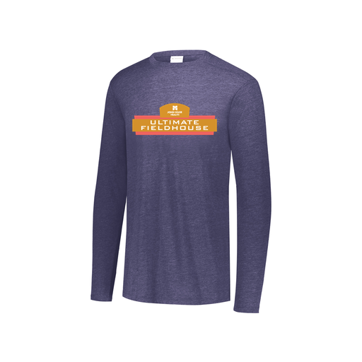 [FTLCUBNV-YS-LOGO2] Decker Youth Tri-Blend T-Shirt - Long Sleeve (Youth S, Navy, Logo 2)