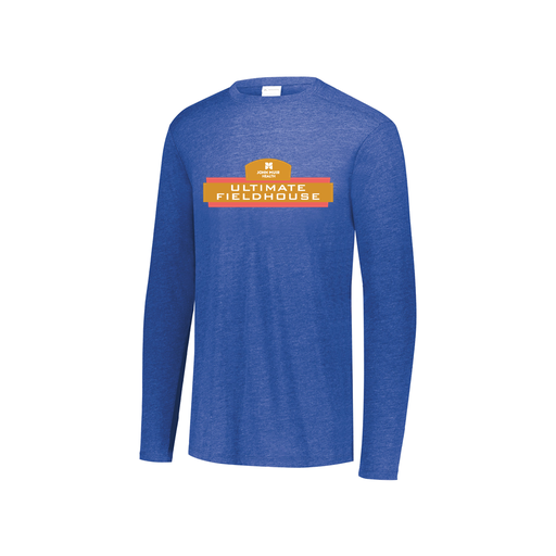 [FTLCUBRY-YS-LOGO2] Decker Youth Tri-Blend T-Shirt - Long Sleeve (Youth S, Royal, Logo 2)