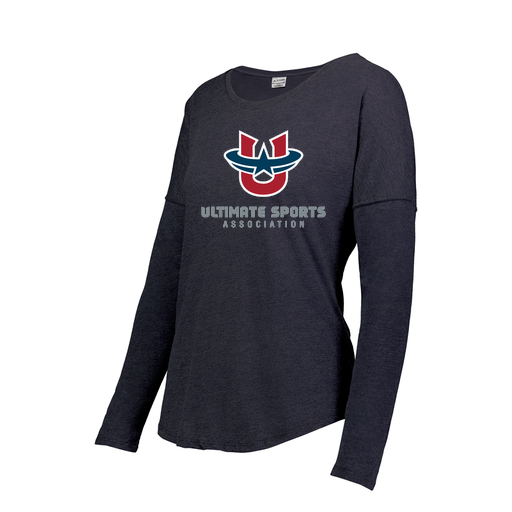 [FTLCUBNV-FAXS-LOGO1] Decker Women's Tri-Blend T-Shirt - Long Sleeve (Female Adult XS, Navy, Logo 1)